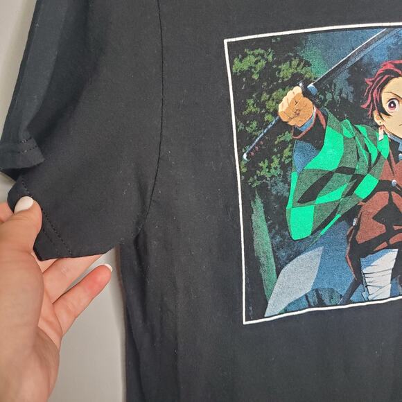 Demon Slayer Black T-Shirt Men's Small 100% Cotton Short Sleeve Anime Fan Merch - Picture 7 of 10